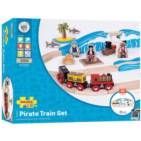 BIGJIGS Toys Set cu trenuletul piratilor