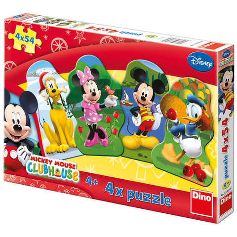 Dino Puzzle 4 in 1 - Clubul lui Mickey Mouse (54 piese)
