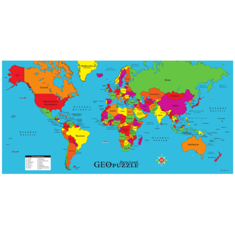 Dino Puzzle geografic - Harta lumii (68 piese)