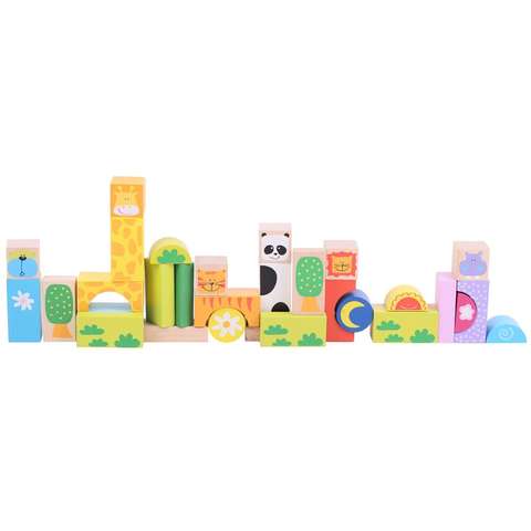 BIGJIGS Toys Cuburi pentru construit - Safari