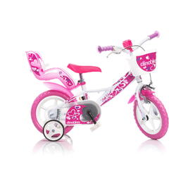 Bicicleta roz cu inimioare 12''