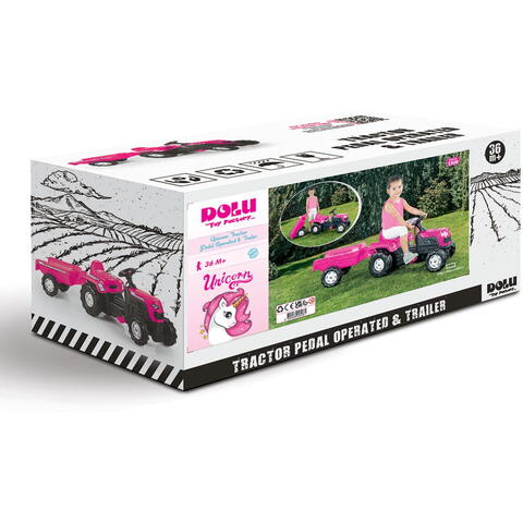DOLU Tractor cu pedale si remorca - Unicorn