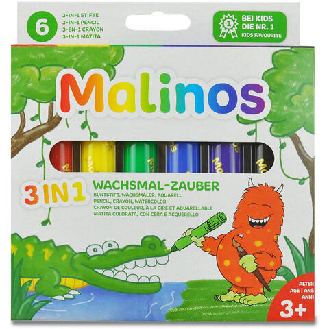 MALINOS Set creioane retractabile - 6 culori