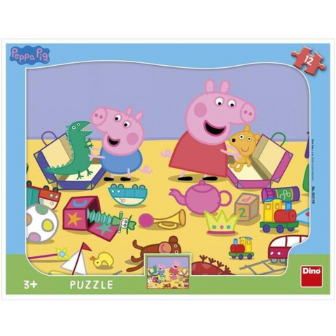 Dino Puzzle cu rama - La joaca cu Peppa Pig (12 piese)
