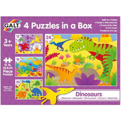 Set 4 puzzle-uri Dinozauri (12, 16, 20, 24 piese) - RESIGILAT