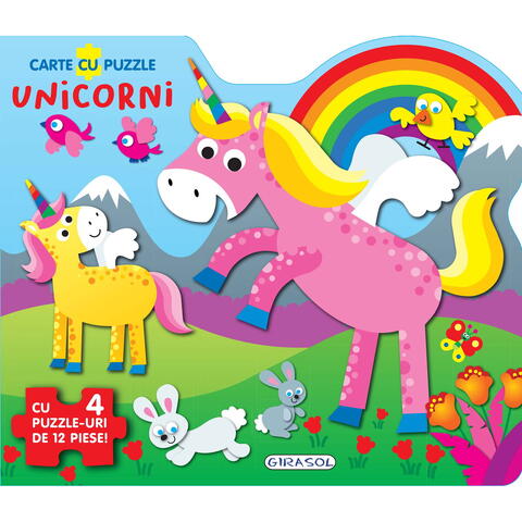 GIRASOL Carte cu puzzle - Unicorni