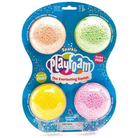 Educational Insights Spuma de modelat cu sclipici Playfoam™ - Set 4 culori - RESIGILAT