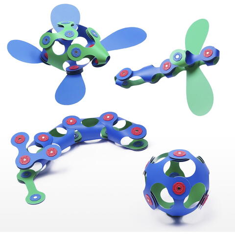 Clixo® joc magnetic de construit - Itsy Albastru & Verde (18 piese)