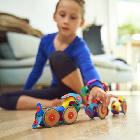 Clixo® joc magnetic de construit - Modele cu rotite (72 piese)