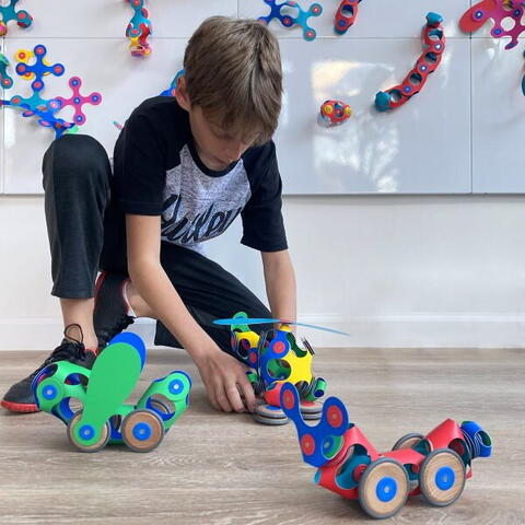 Clixo® joc magnetic de construit - Modele cu rotite (72 piese)