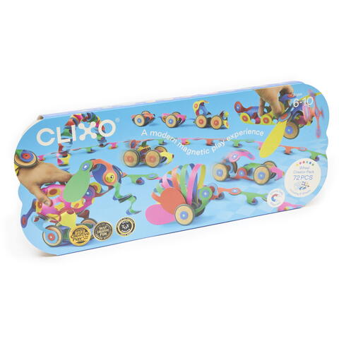 Clixo® joc magnetic de construit - Modele cu rotite (72 piese)