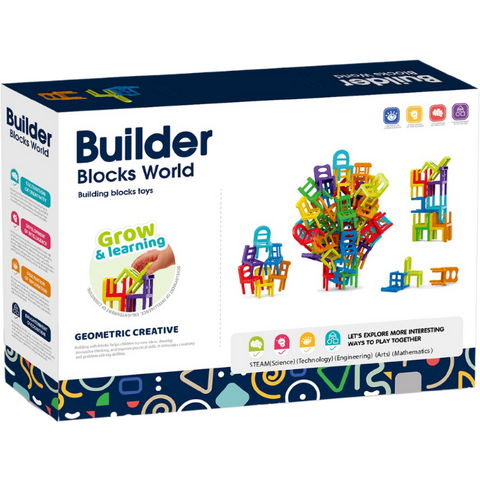 Bufnitel Joc de constructie STEAM - Scaune colorate (72 piese)