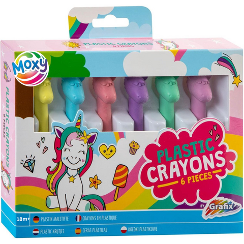 Moxy Set 6 creioane de plastic  - Unicorni