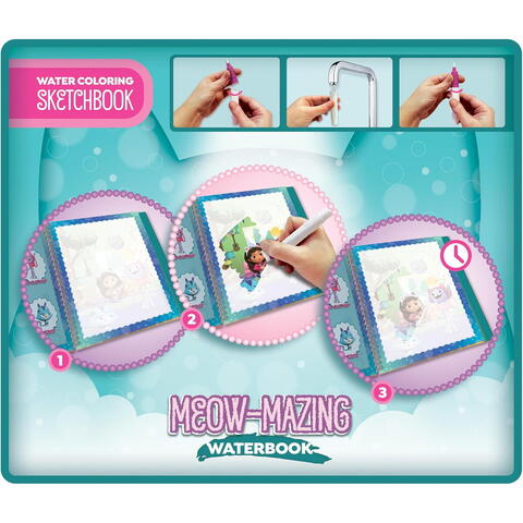 LISCIANI Waterbook: Carte de colorat Gabby's Dollhouse & pisicute
