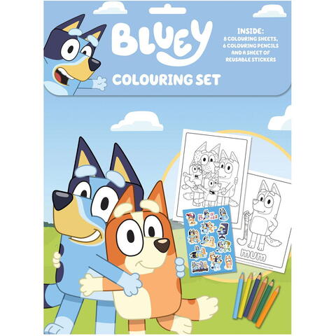 Totum Set de colorat cu abtibilduri reutilizabile - Bluey