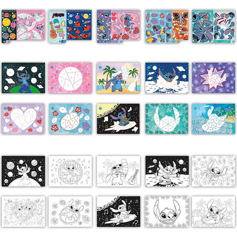 Totum Carte de colorat & abtibilduri cu numere - Stitch