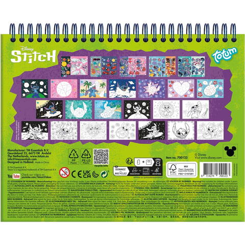 Totum Carte de colorat & abtibilduri cu numere - Stitch