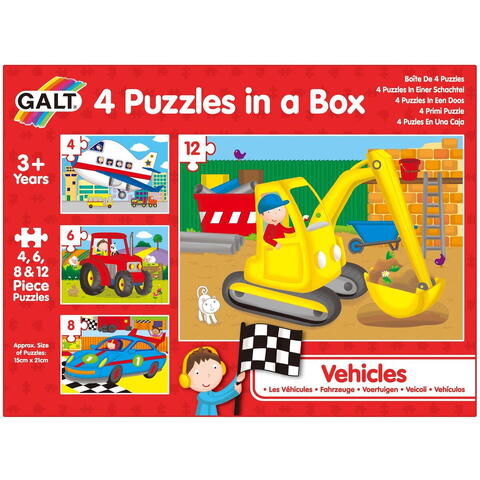 Galt Set 4 puzzle-uri Vehicule (4, 6, 8, 12 piese) - RESIGILAT