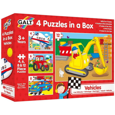 Galt Set 4 puzzle-uri Vehicule (4, 6, 8, 12 piese) - RESIGILAT