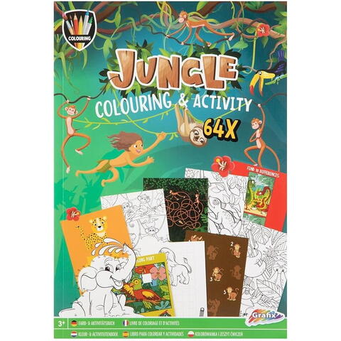 Grafix Carte de colorat cu activitati - Jungla