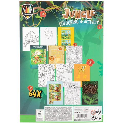 Grafix Carte de colorat cu activitati - Jungla