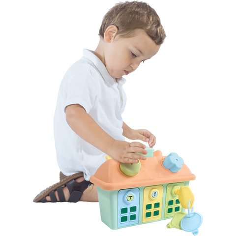 DOLU Joc sortare - Casuta pastel cu chei