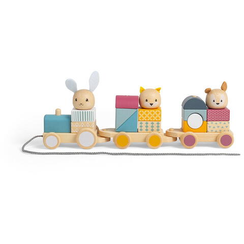 BIGJIGS Toys Trenulet cu forme - Animalute vesele