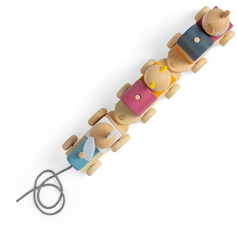 BIGJIGS Toys Trenulet cu forme - Animalute vesele