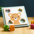 BIGJIGS Toys Puzzle cu sortator forme - Animalute
