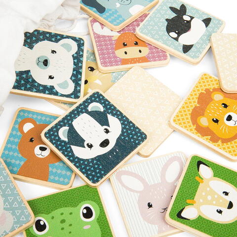BIGJIGS Toys Joc de memorie - Gaseste animalutele