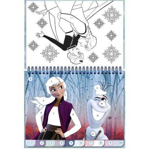 Totum Carte de colorat & abtibilduri cu numere - Frozen