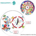 Chalk and Chuckles Puzzle - Ursuletul invata ceasul