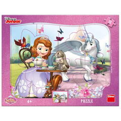 Dino Puzzle cu rama - Printesa Sofia si ora ceaiului (12 piese)