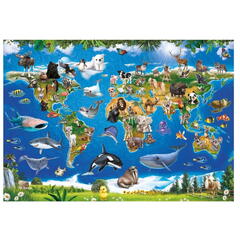 Puzzle XL - Harta animalelor (100 piese)