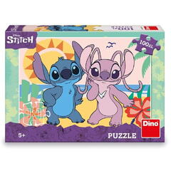 Puzzle XL - Stitch si Angel la plaja (100 piese)