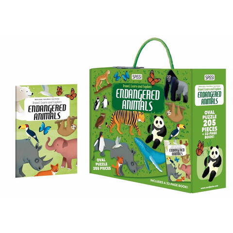 Sassi Cunoaste si exploreaza - Puzzle Animale pe cale de disparitie (205 piese)