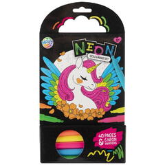 Carte de colorat cu carioci neon - Peripetiile unicornului