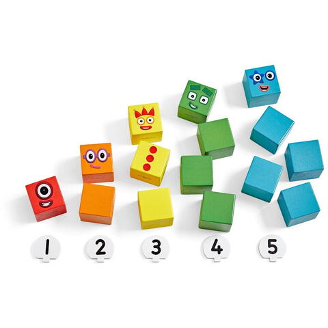 Hand2Mind Cuburi din lemn Numberblocks  - De la 1 la 5