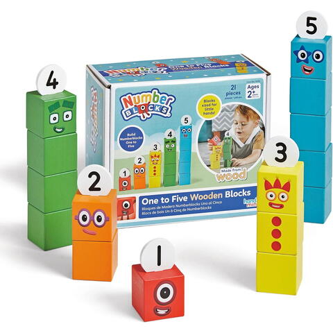 Hand2Mind Cuburi din lemn Numberblocks  - De la 1 la 5