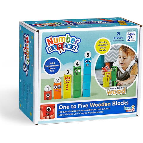 Hand2Mind Cuburi din lemn Numberblocks  - De la 1 la 5