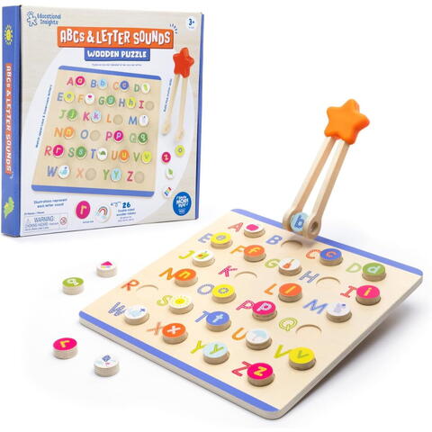 Educational Insights Puzzle din lemn - Litere & sunete in lb. engleza