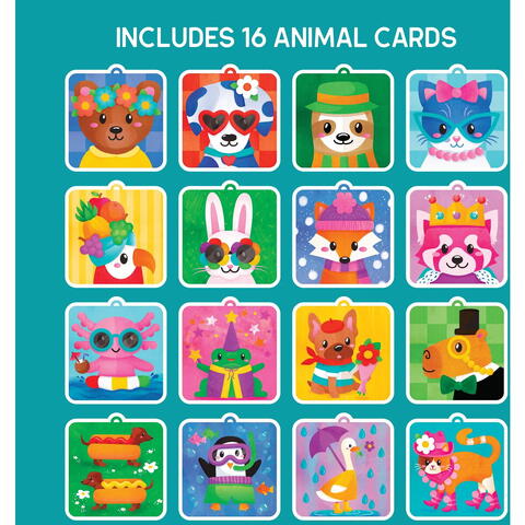 Educational Insights Set creativ cu pompoane - Imbraca animalutele
