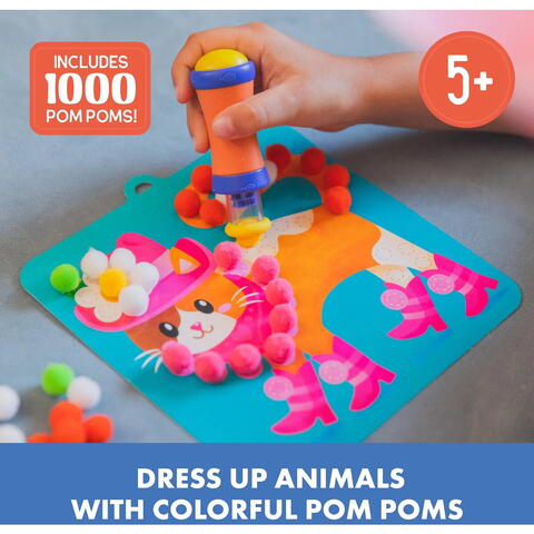 Educational Insights Set creativ cu pompoane - Imbraca animalutele