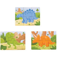 Set 3 puzzle din lemn - Dinozauri - RESIGILAT