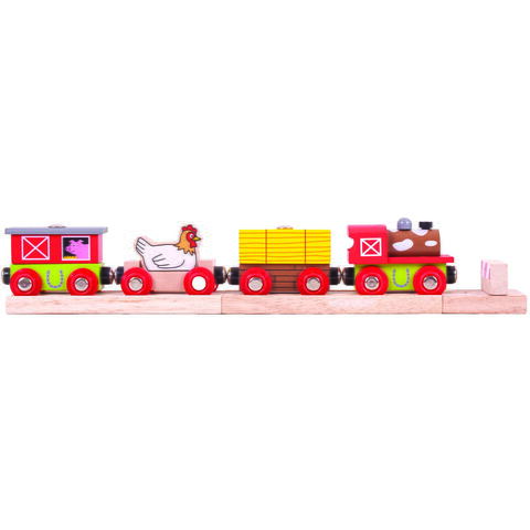 BIGJIGS Toys Trenuletul fermei vesele - RESIGILAT