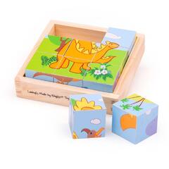 BIGJIGS Toys Puzzle cubic - dinozauri