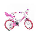 DINO BIKES Bicicleta roz cu inimioare 16"
