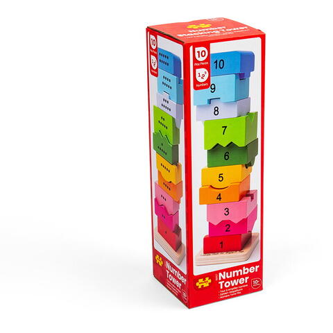 BIGJIGS Toys Turnulet din lemn cu numere